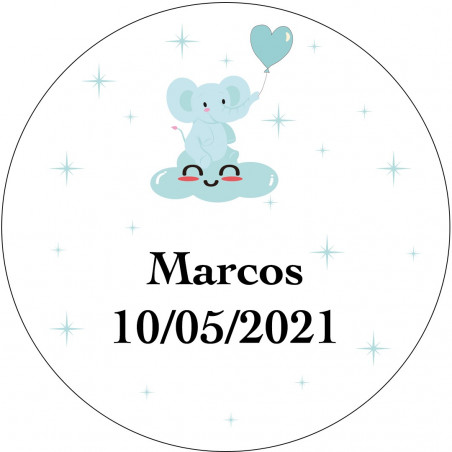 Adesivo personalizado de 5cm para batizado