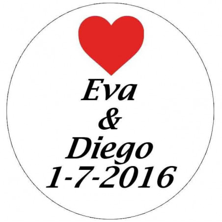Etiqueta adesiva personalizada para casamentos 5cm