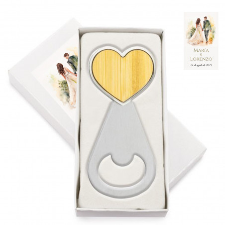 Abridores de Garrafa com Adesivo Personalizado para Detalhes de Casamento