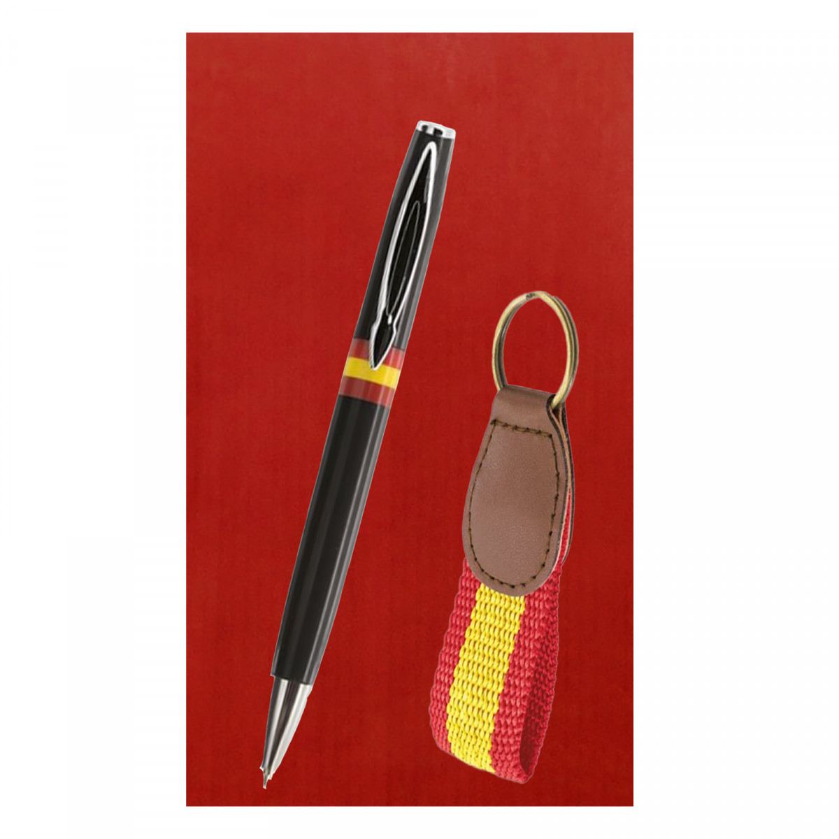 Caneta e chaveiro espanha para detalhes de convidados