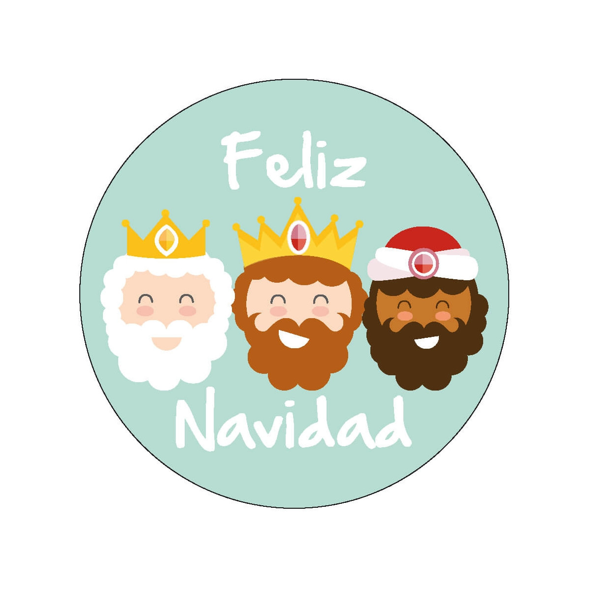 Adesivo reis magos feliz natal 5cm