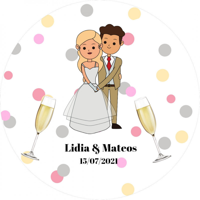 Adesivo para detalhes de casamento personalizado 5cm