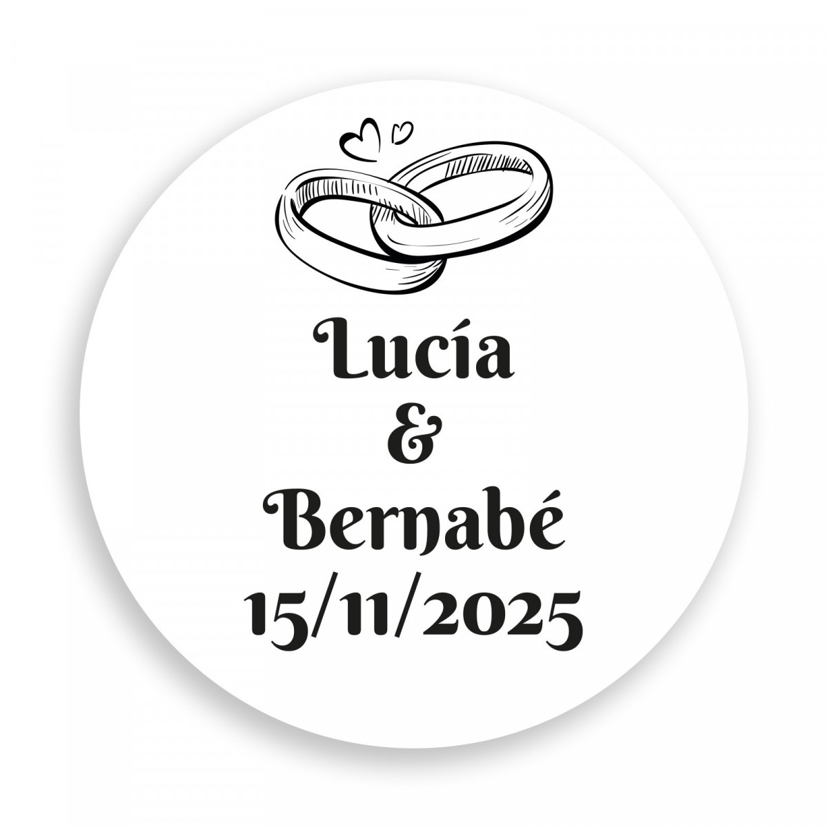 Etiqueta adesiva personalizada para casamento 5cm