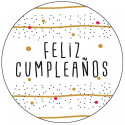Etiqueta feliz aniversário para detalhes de convidados 5cm