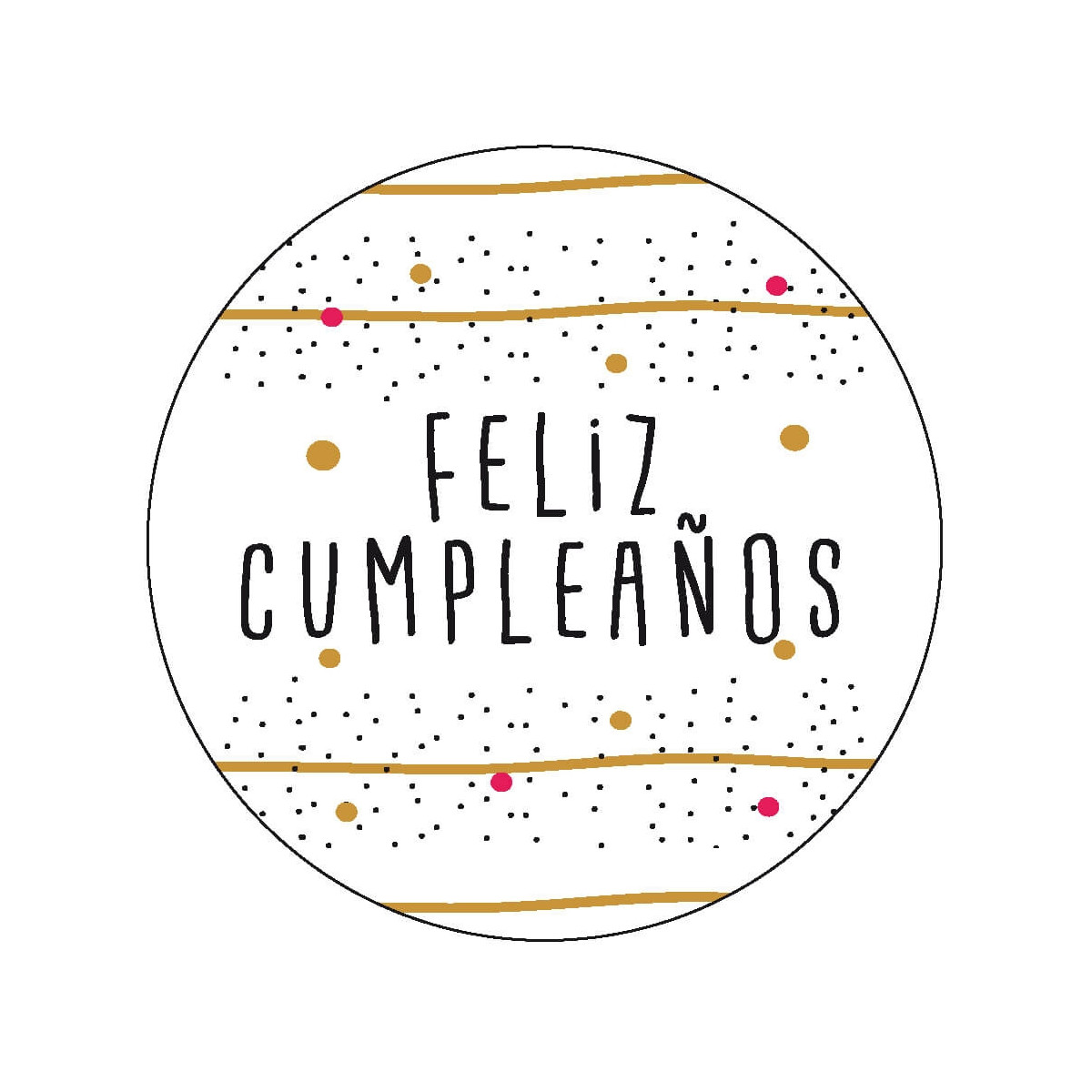 Etiqueta feliz aniversário para detalhes de convidados 5cm