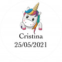 Etiqueta adesiva personalizada unicórnio 5cm