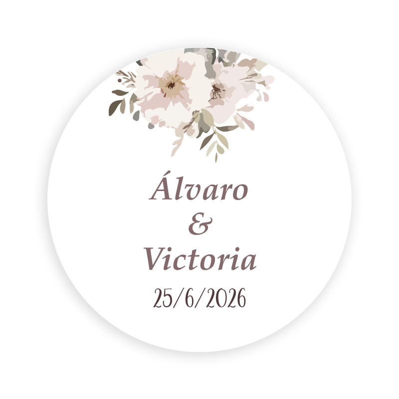 Etiqueta adesiva personalizada para casamentos e eventos 5cm