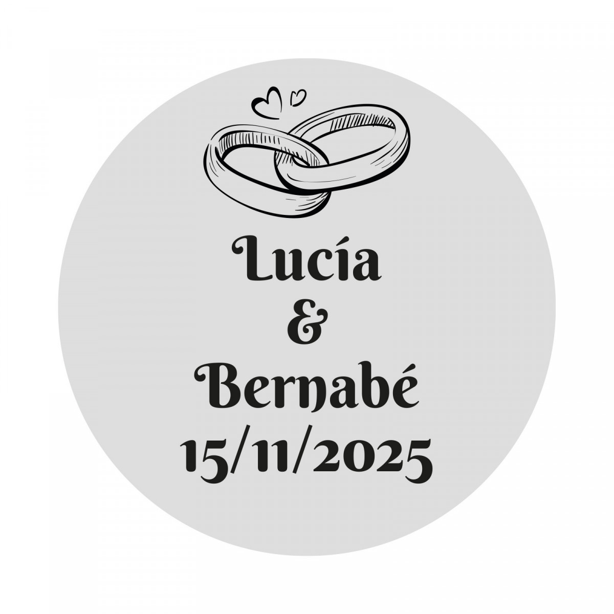 Etiquetas adesivas personalizadas para casamento transparente de 5cm
