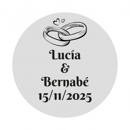 Etiquetas adesivas personalizadas para casamento transparente de 5cm