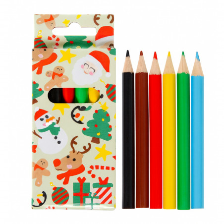 Lápis de Natal coloridos para colorir
