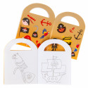 Livro de colorir pirata com adesivos