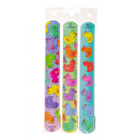 Pulseira slap patinhos para eventos infantis