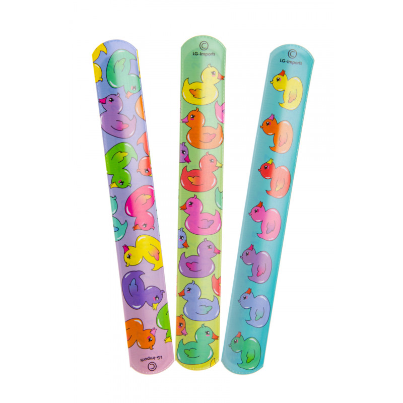Pulseira slap patinhos para eventos infantis