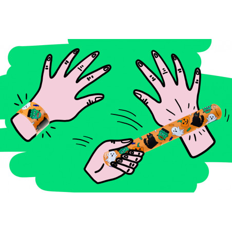 Pulseira slap halloween para detalhes de festa