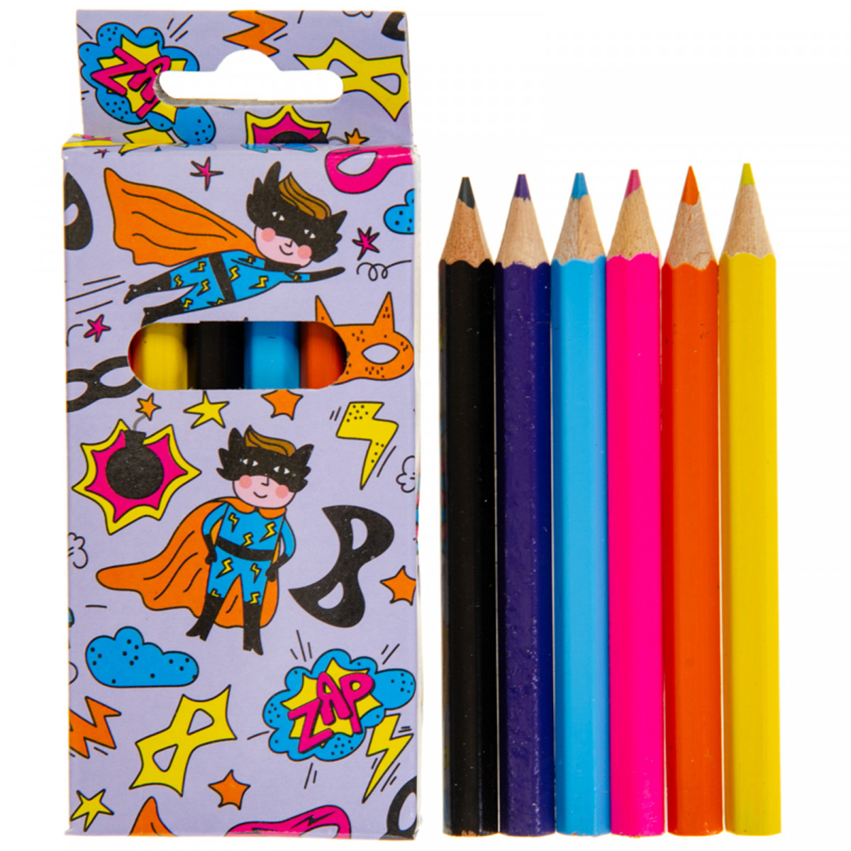 Lápis de cor colorido de super herói para festas e eventos