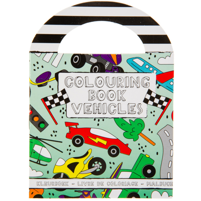 Livro para Colorir com Adesivos de Veículos de Corrida