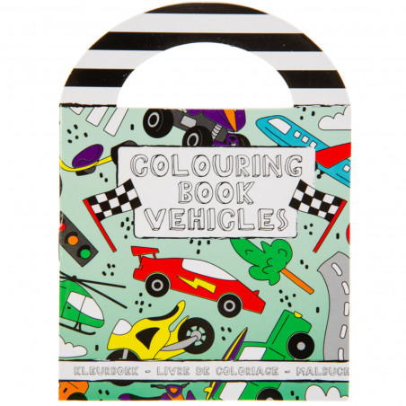Livro para Colorir com Adesivos de Veículos de Corrida