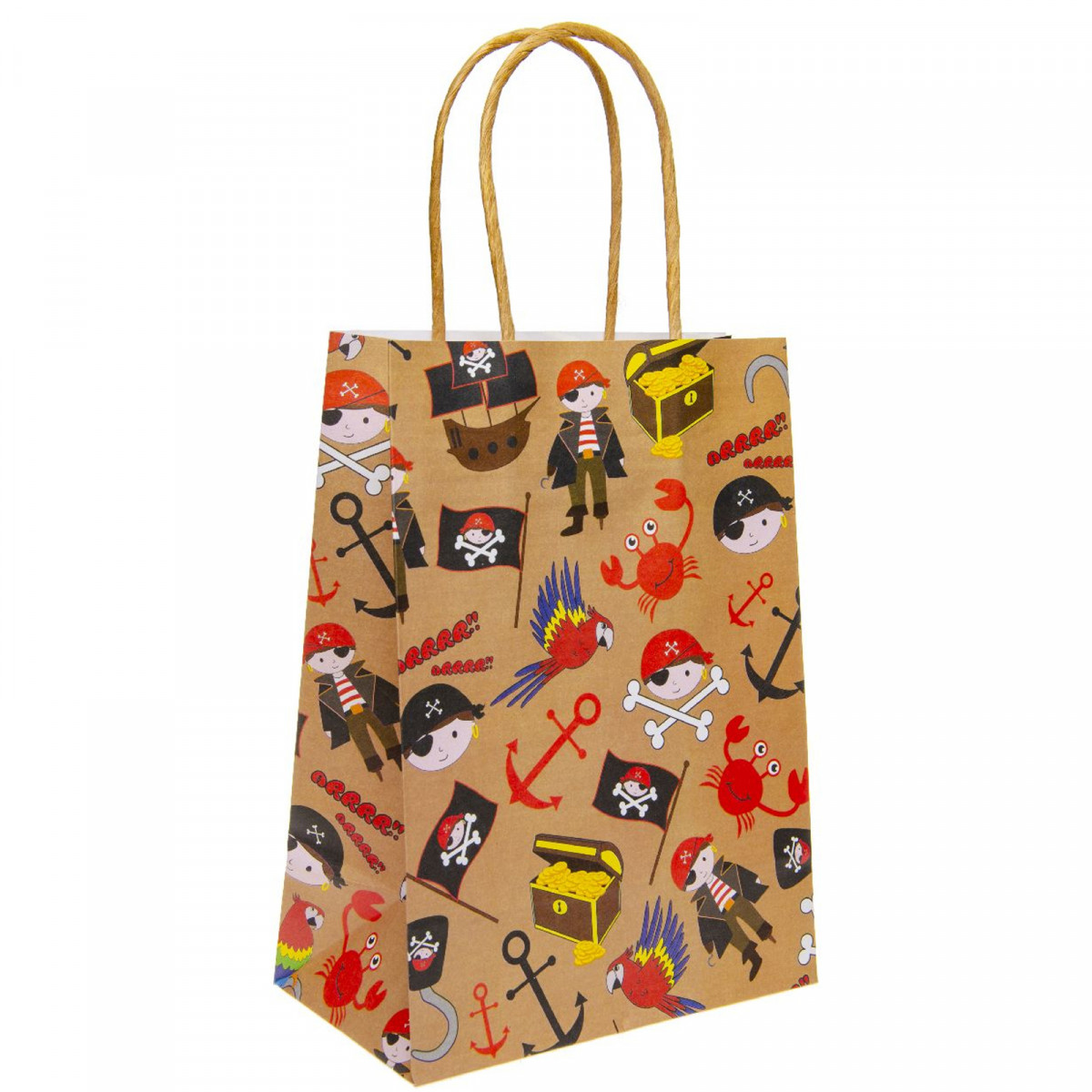 Bolsa de Papel com Desenhos de Piratas