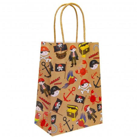 Bolsa de Papel com Desenhos de Piratas
