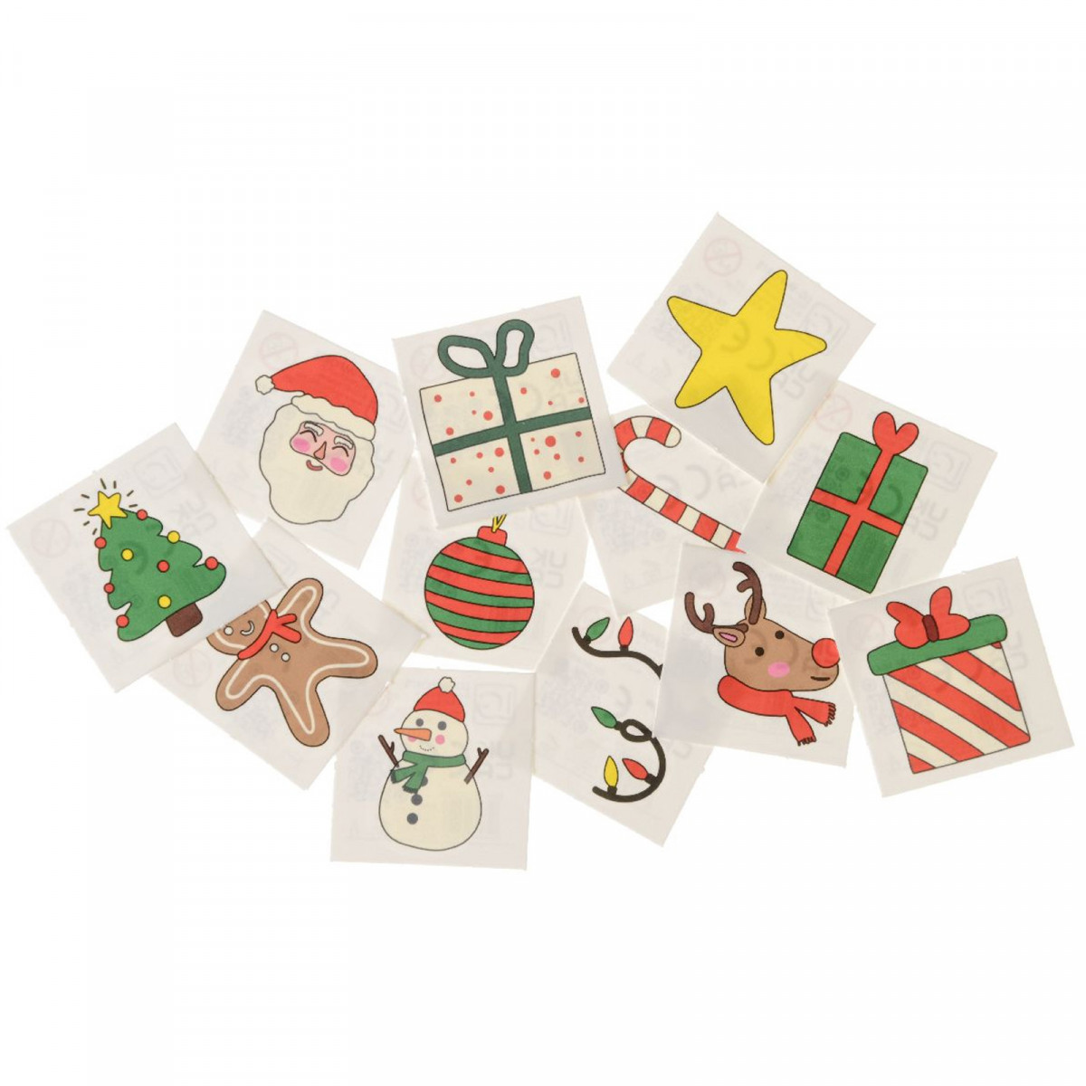 Tatuagens Divertidas de Natal Pacote com 12 Unidades