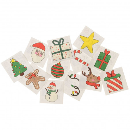 Tatuagens Divertidas de Natal Pacote com 12 Unidades