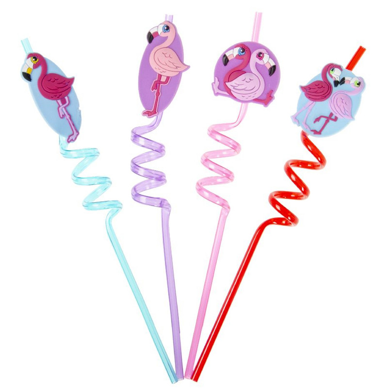 Detalhes Flamencos Canudo em Espiral Reutilizável