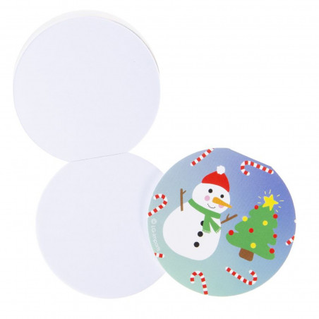 Caderno de Natal redondo e folhas em branco