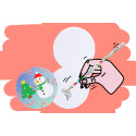 Caderno de Natal redondo e folhas em branco