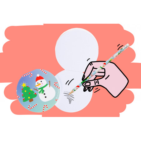 Caderno de Natal redondo e folhas em branco