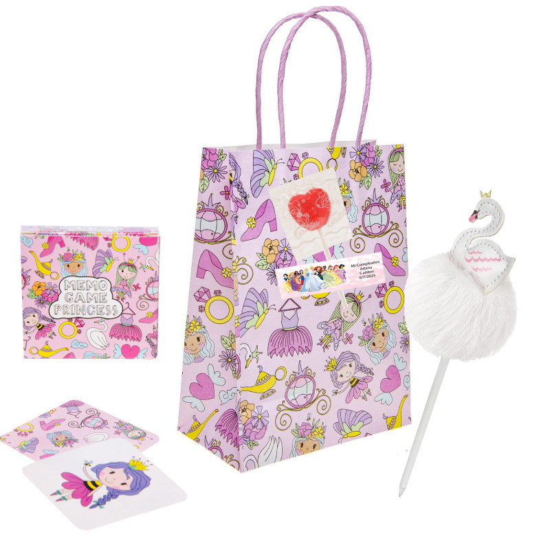 Bolsas personalizadas para princesas com detalhes para meninas