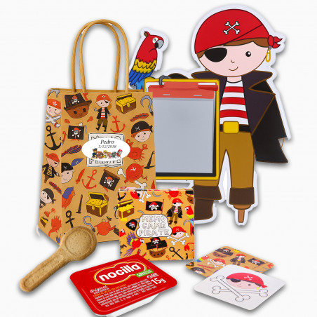 Patrulha canina bolsa pirata com jogos e nocilla com biscoito