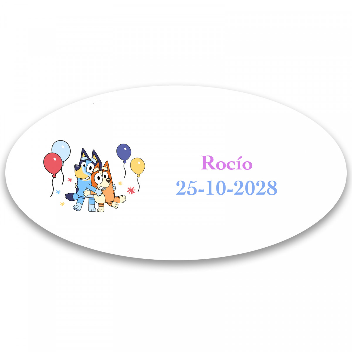 Bluey e bingo adesivo personalizado 4 5x4 2cm