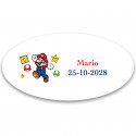 Mario bros adesivo personalizado 4 5x2 2cm forma ovalada