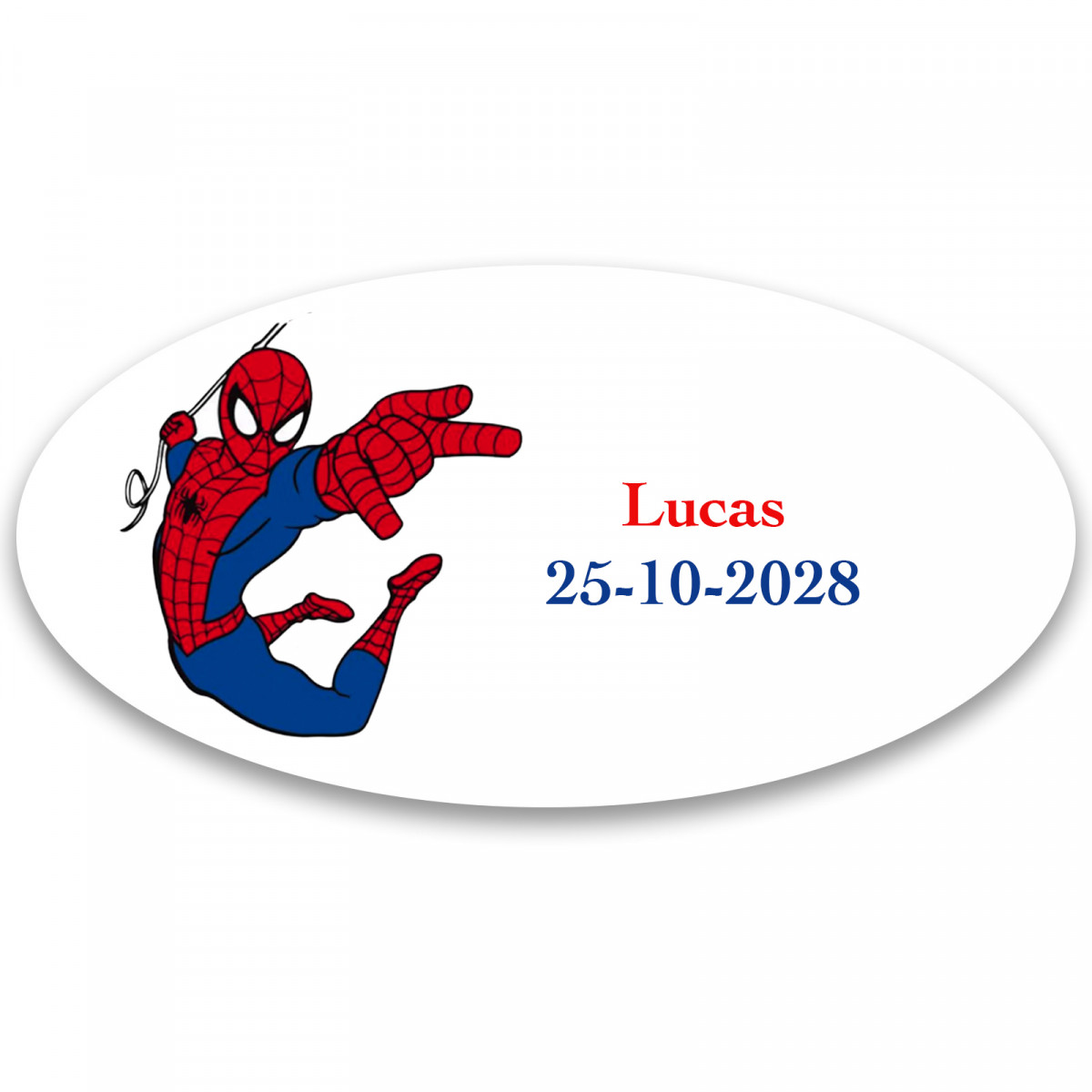 Spiderman etiqueta adesiva 4 5x2x2cm infantil ovalada