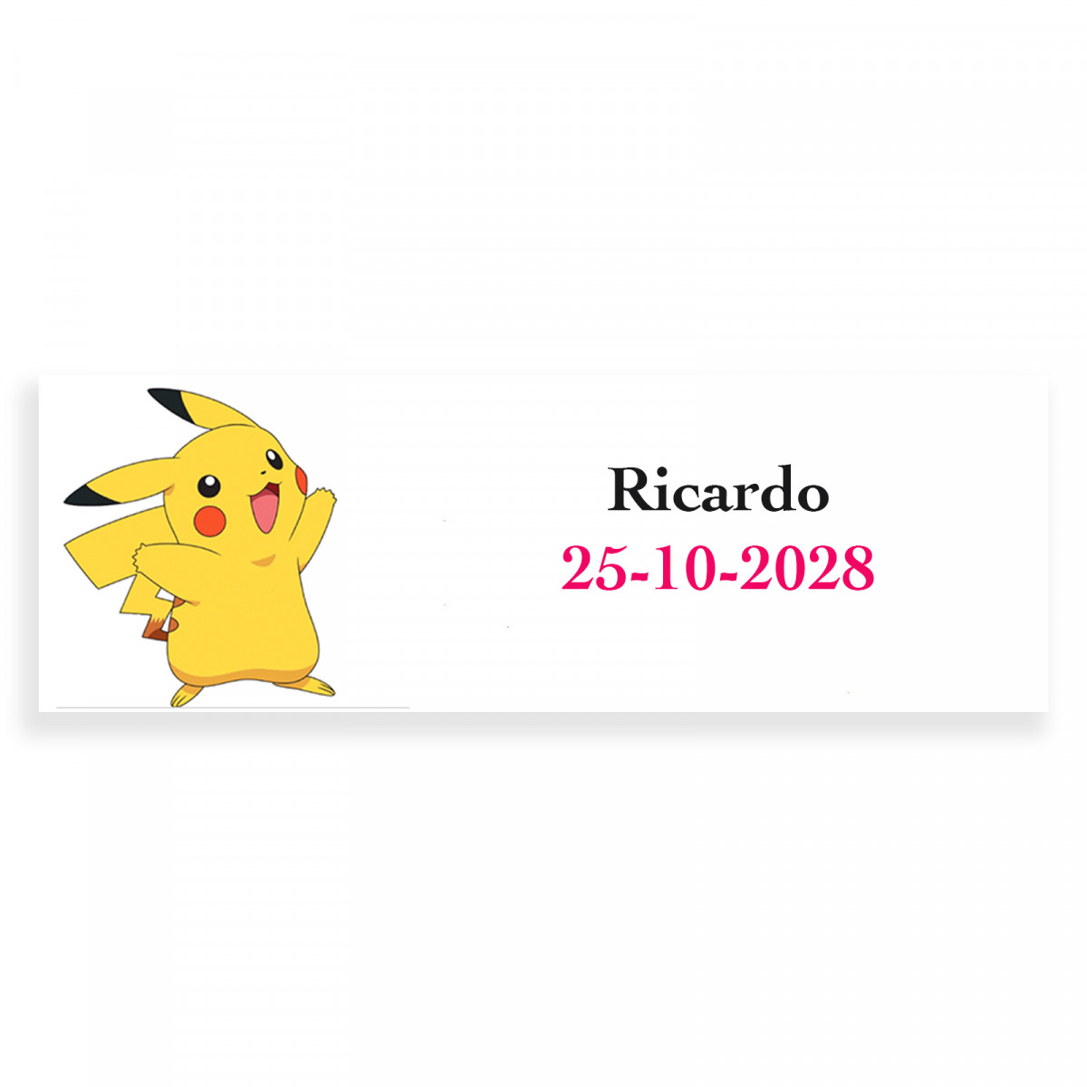 Pokemon etiqueta retangular personalizada 6x2cm