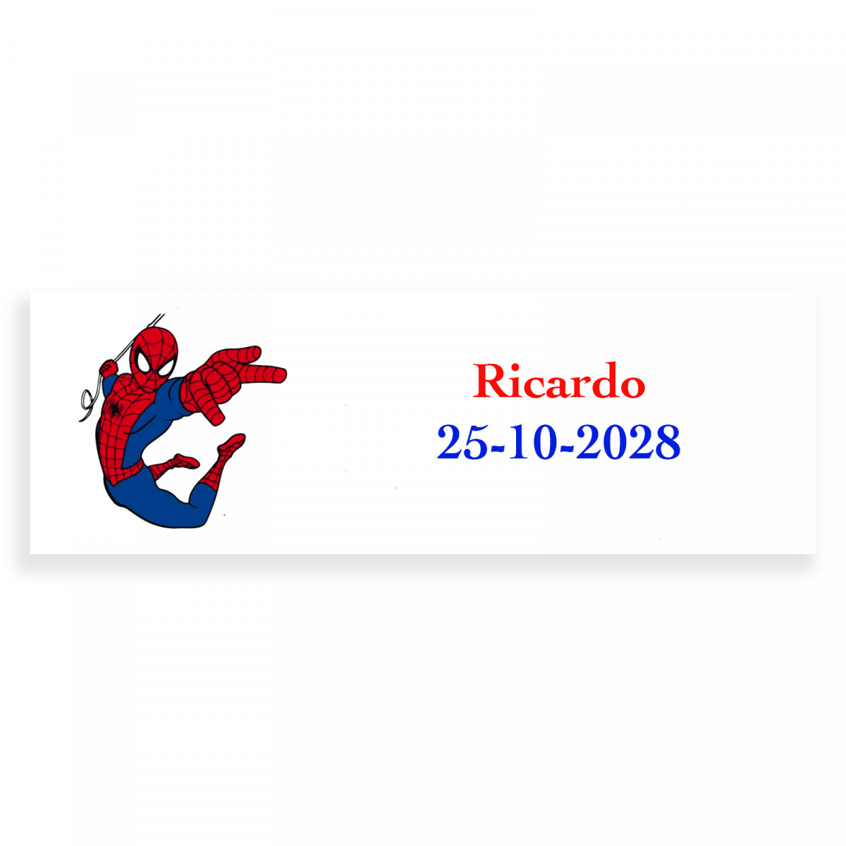 Spiderman adesivo personalizado para eventos infantis 6x2cm