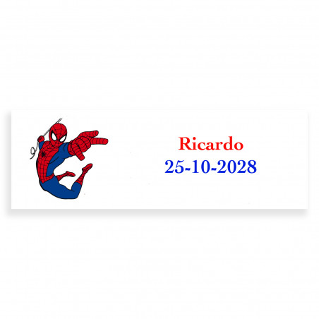 Spiderman adesivo personalizado para eventos infantis 6x2cm