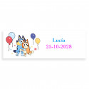 Bluey e bingo etiqueta 6x2cm adesiva personalizada para eventos