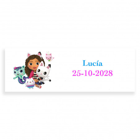 Gabby gato detalhe infantil com bolsa de unicórnios e guloseimas