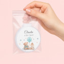 Espelho dobrável para bolsa na cor branca e adesivo infantil para personalizar