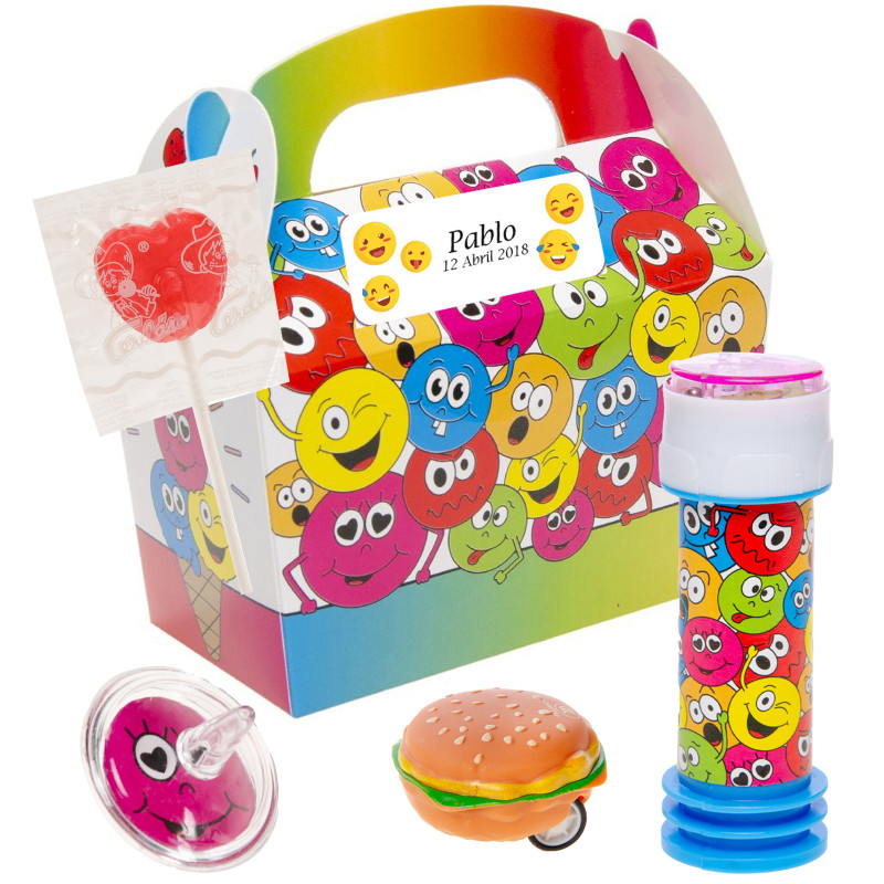 Emojis caixa piñata carinhas de emoção com presentes crianças