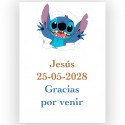Stitch, adesivo 7x5cm para personalizar com texto
