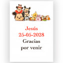 Disney, adesivo de 5x7cm retangular para personalizar com texto