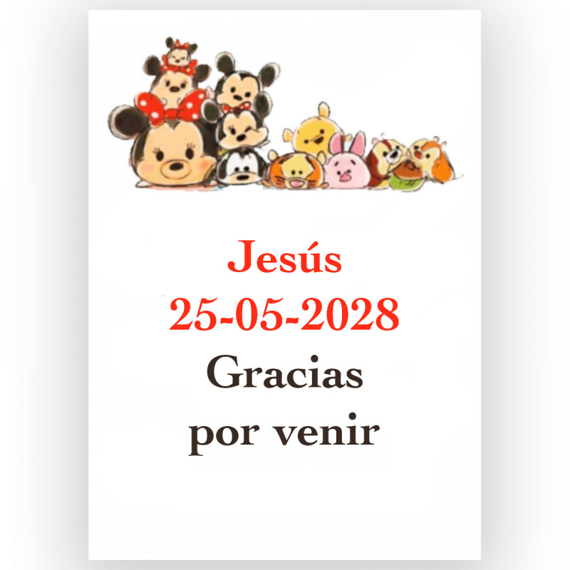 Disney, adesivo de 5x7cm retangular para personalizar com texto