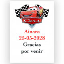 Cars, adesivo personalizado para eventos infantis 5x7cm