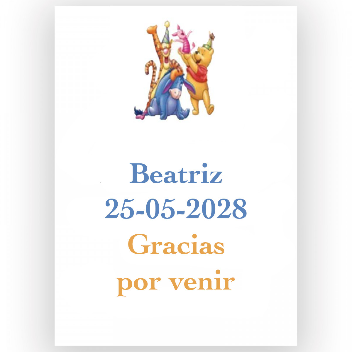 Winnie de Pooh, etiqueta adesiva para eventos infantis 5x7cm
