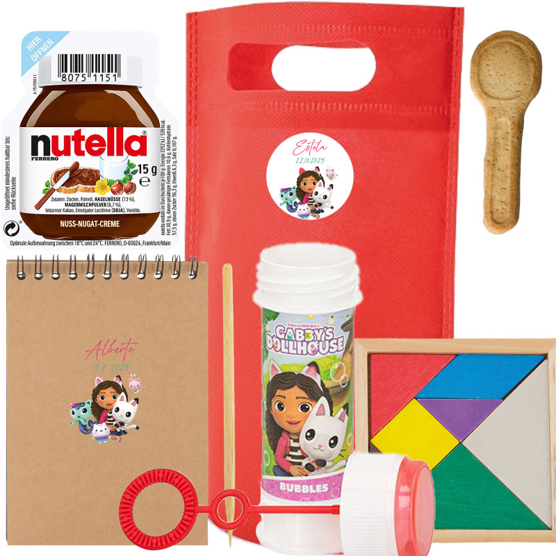 Gabby Gato bolsa piñata com caderno scrapy e presentes