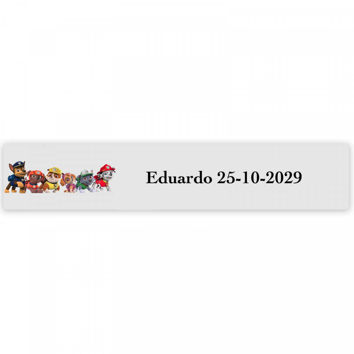 Patrulha Canina, adesivo personalizado para eventos infantis 5x1cm fundo transparente
