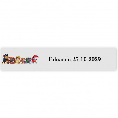 Patrulha Canina, adesivo personalizado para eventos infantis 5x1cm fundo transparente