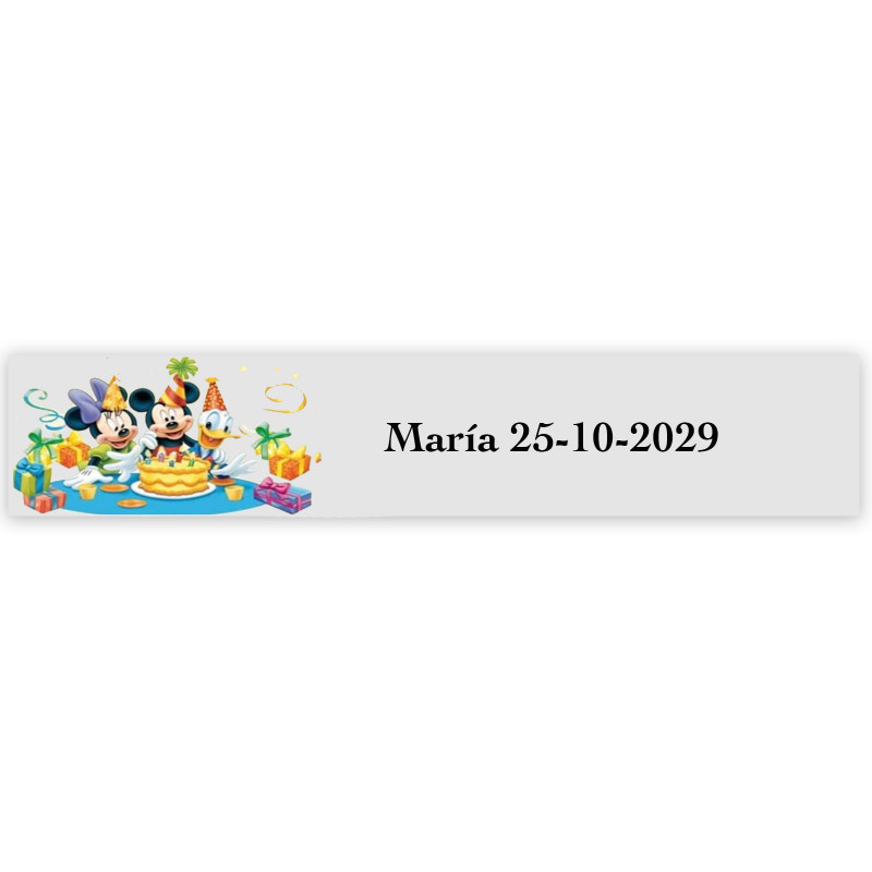 Disney, adesivo 5x1cm transparente para aniversários